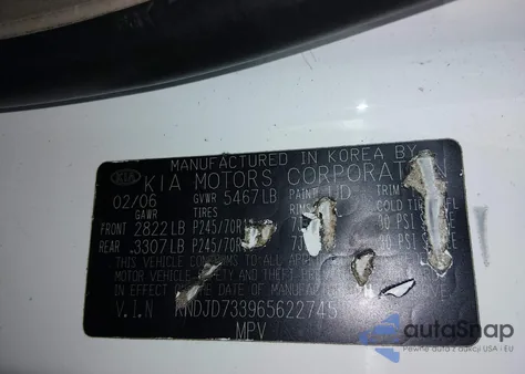 2006 Kia Sorento Ex/Lx из США, поврежденный, VIN KNDJD733965622745